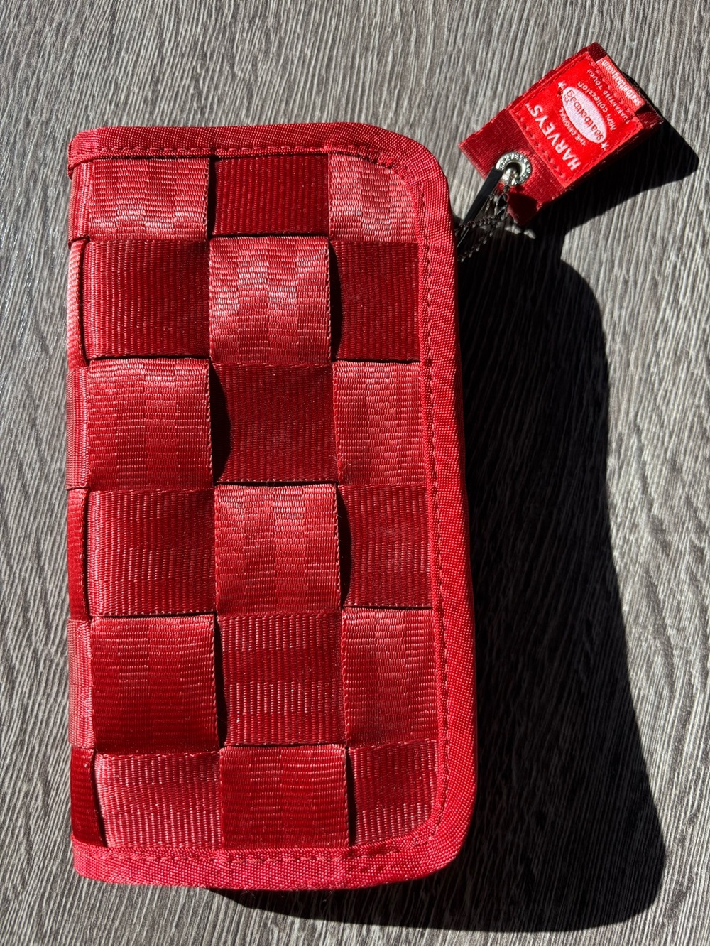 Harveys Seatbelt Classic Zip around Wallet Red Woven